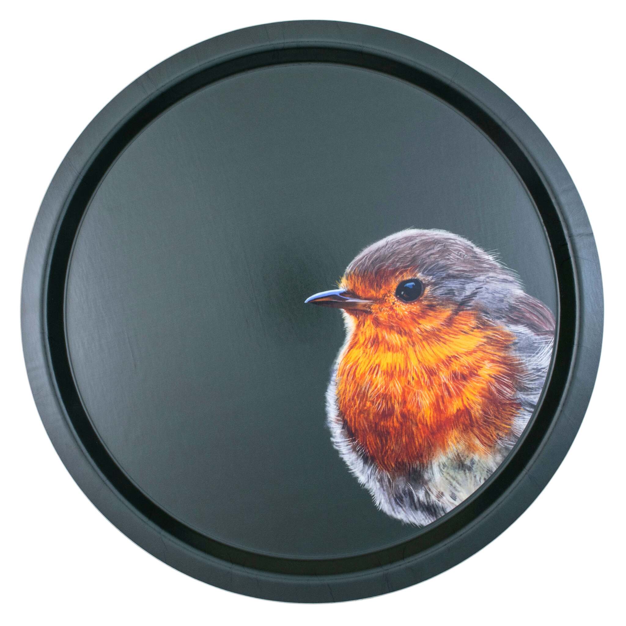 Halcyon Days Woodland Wildlife Robin - Round Birchwood Tray