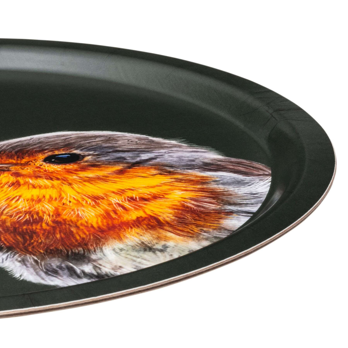 Halcyon Days Woodland Wildlife Robin - Round Birchwood Tray, alternate view