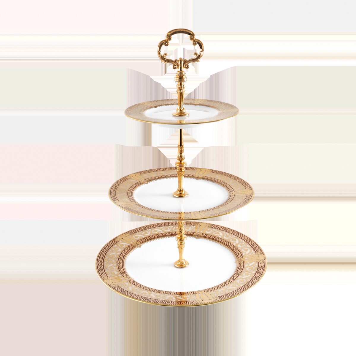 Haviland 3 Tier Cake Plate Salon Murat Cherry Gold Cake Stand