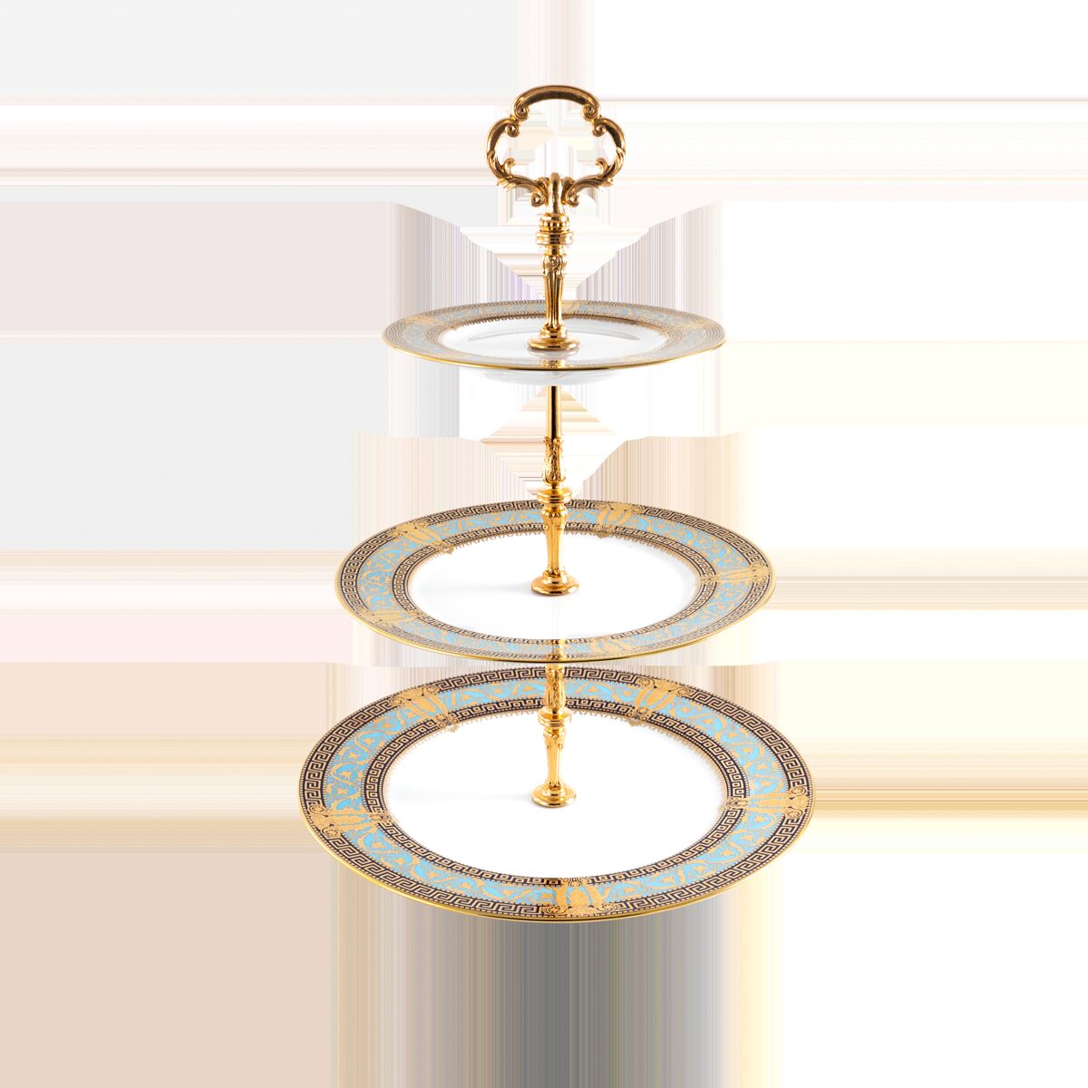 Haviland 3 Tier Cake Plate Salon Murat Sky Blue Gold Cake Stand