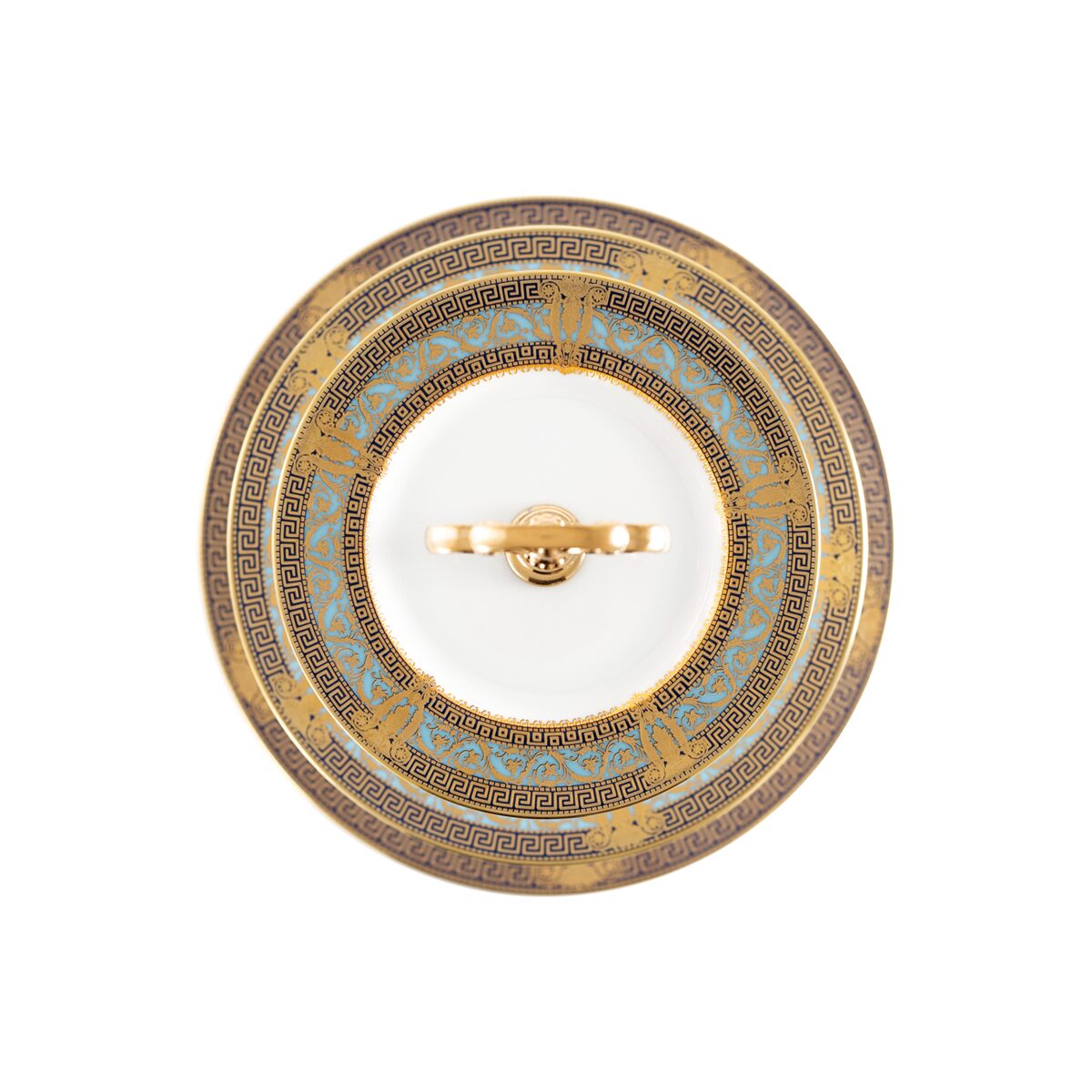 Haviland 3 Tier Cake Plate Salon Murat Sky Blue Gold Cake Stand, alternate view