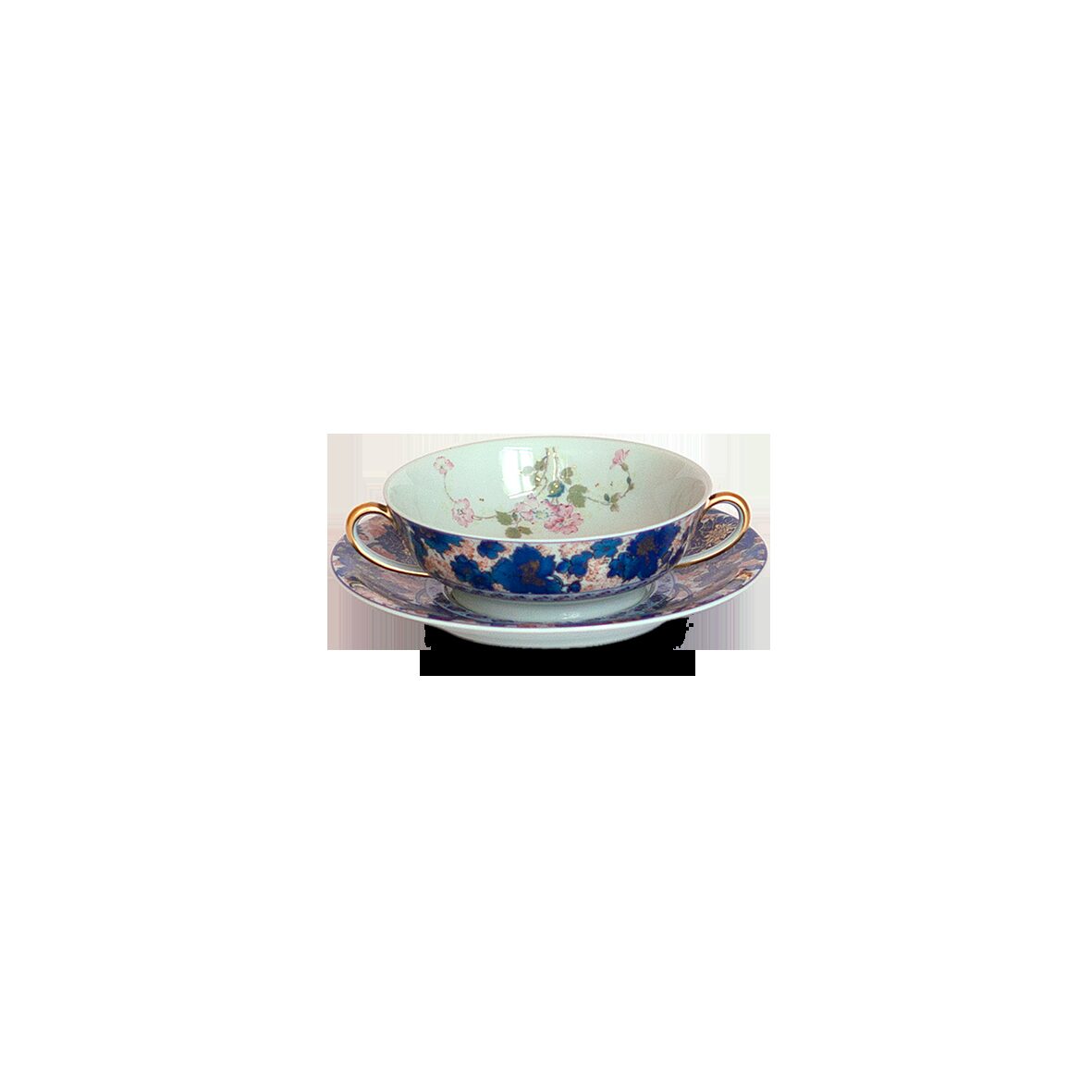 Haviland Dammouse Cream Soup Cup and Saucer