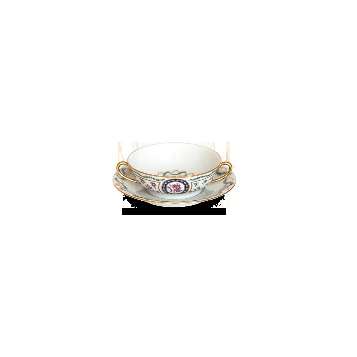 Haviland Louveciennes Cream Soup Cup and Saucer