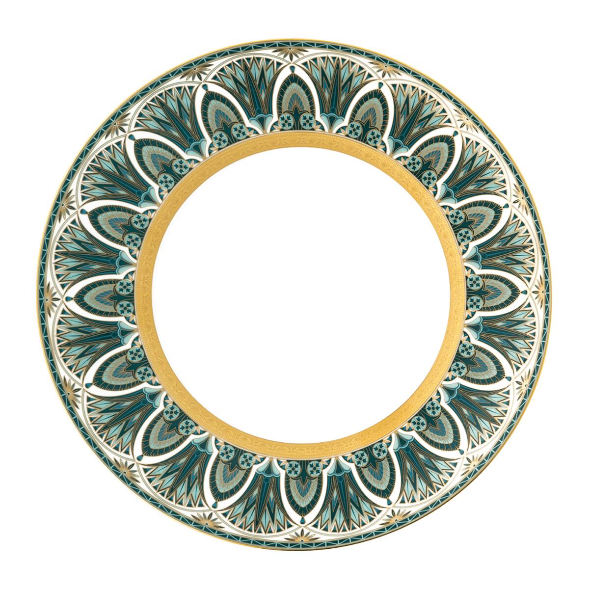 Haviland Rêves Du Nil Green Gold Large Dinner Plate, alternate view