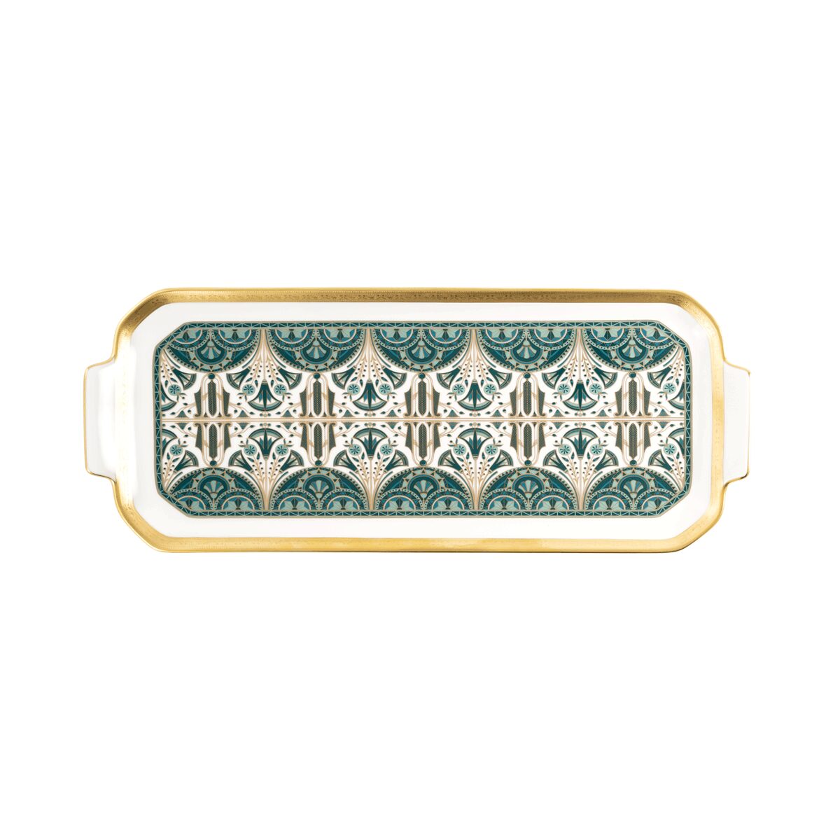 Haviland Rêves Du Nil Green Gold Rectangular Cake Platter