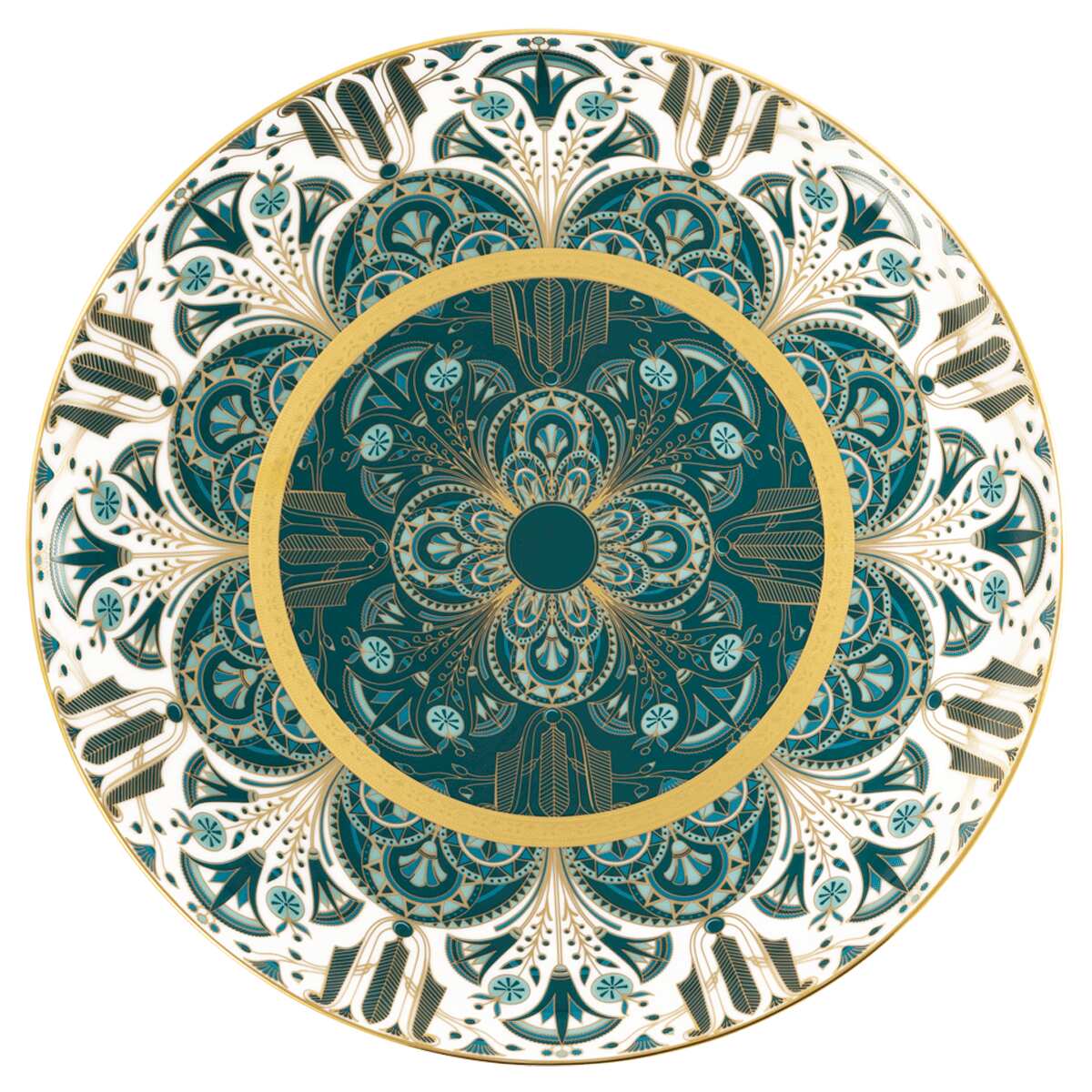 Haviland Rêves Du Nil Green Gold Round Tart Platter, alternate view