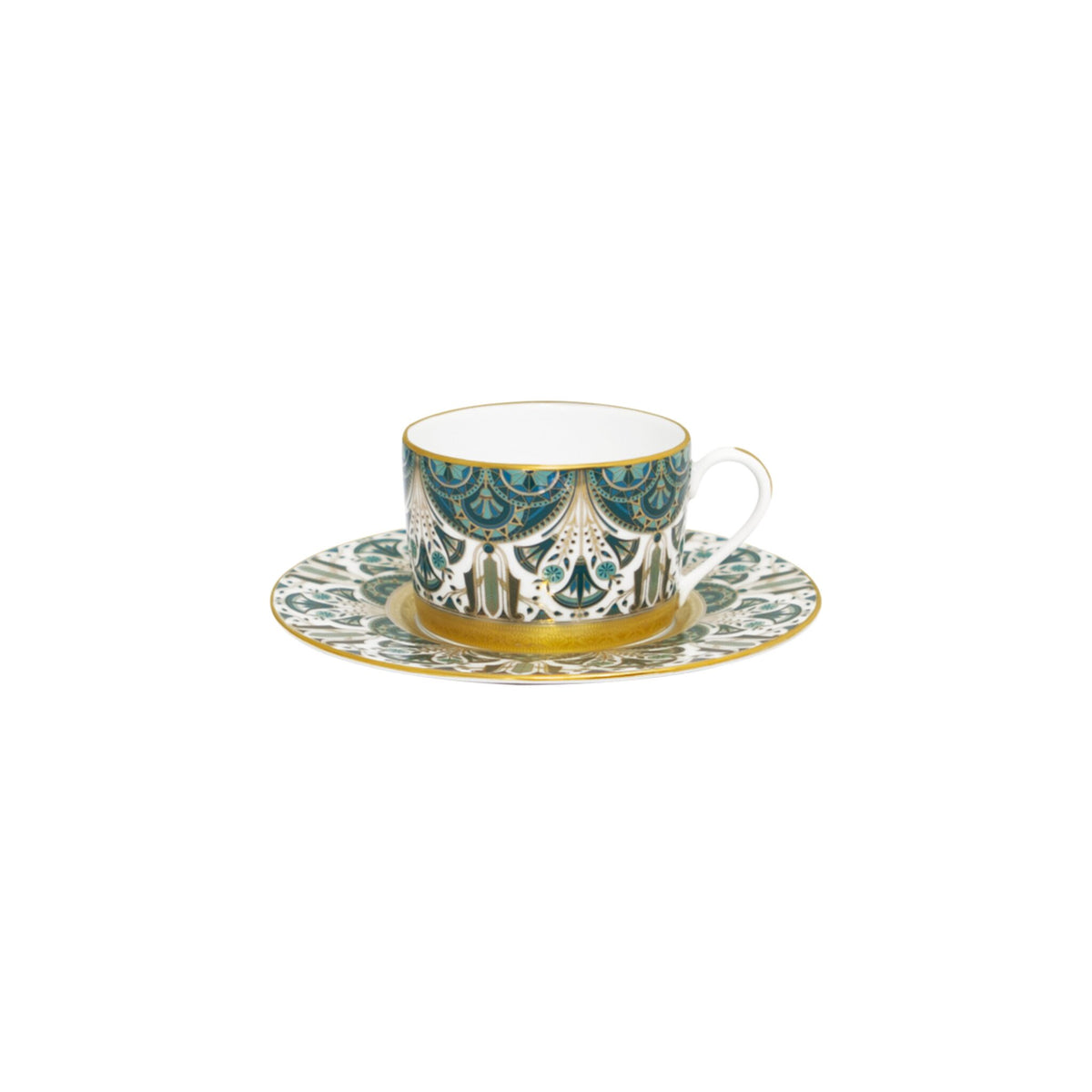 Haviland Rêves Du Nil Green Gold Teacup and Saucer Cup & Saucer Set, alternate view