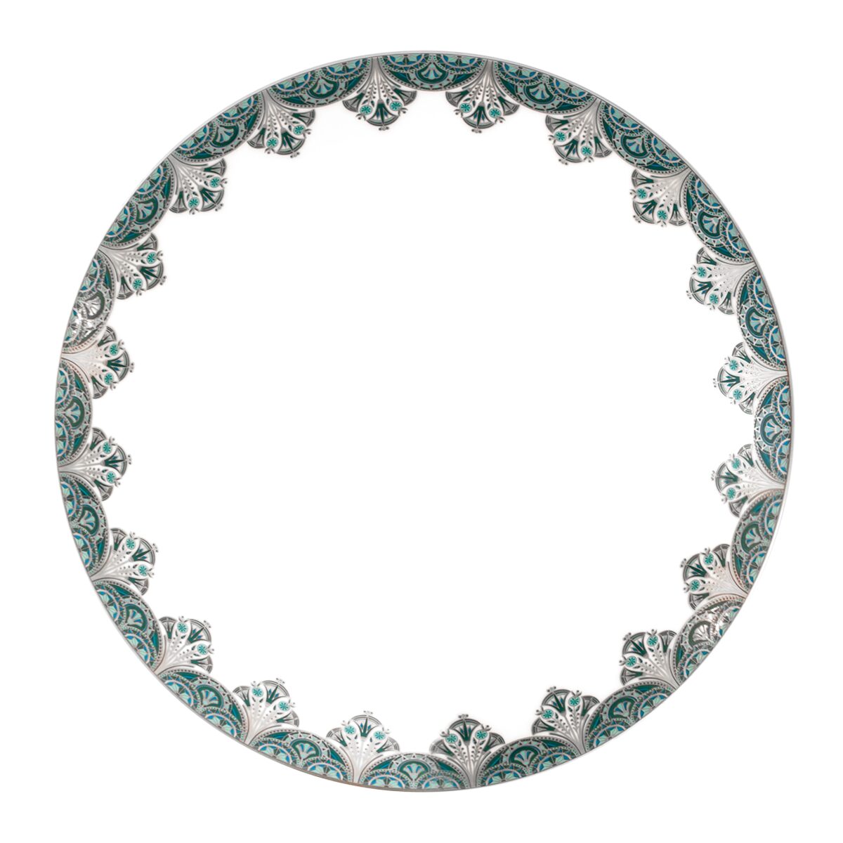 Haviland Rêves Du Nil Green Platinum Braid Dinner Plate, alternate view