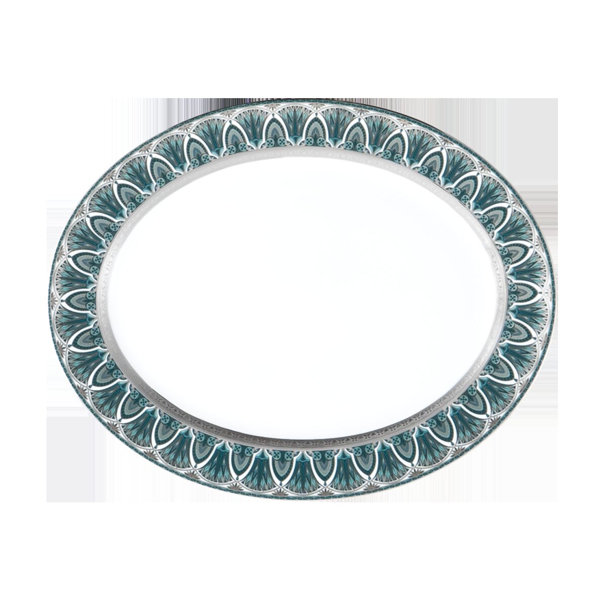 Haviland Rêves Du Nil Green Platinum Oval Platter