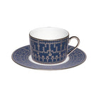 Haviland Tiara Prussian Blue Platinum Teacup and Saucer Cup & Saucer Set, alternate view