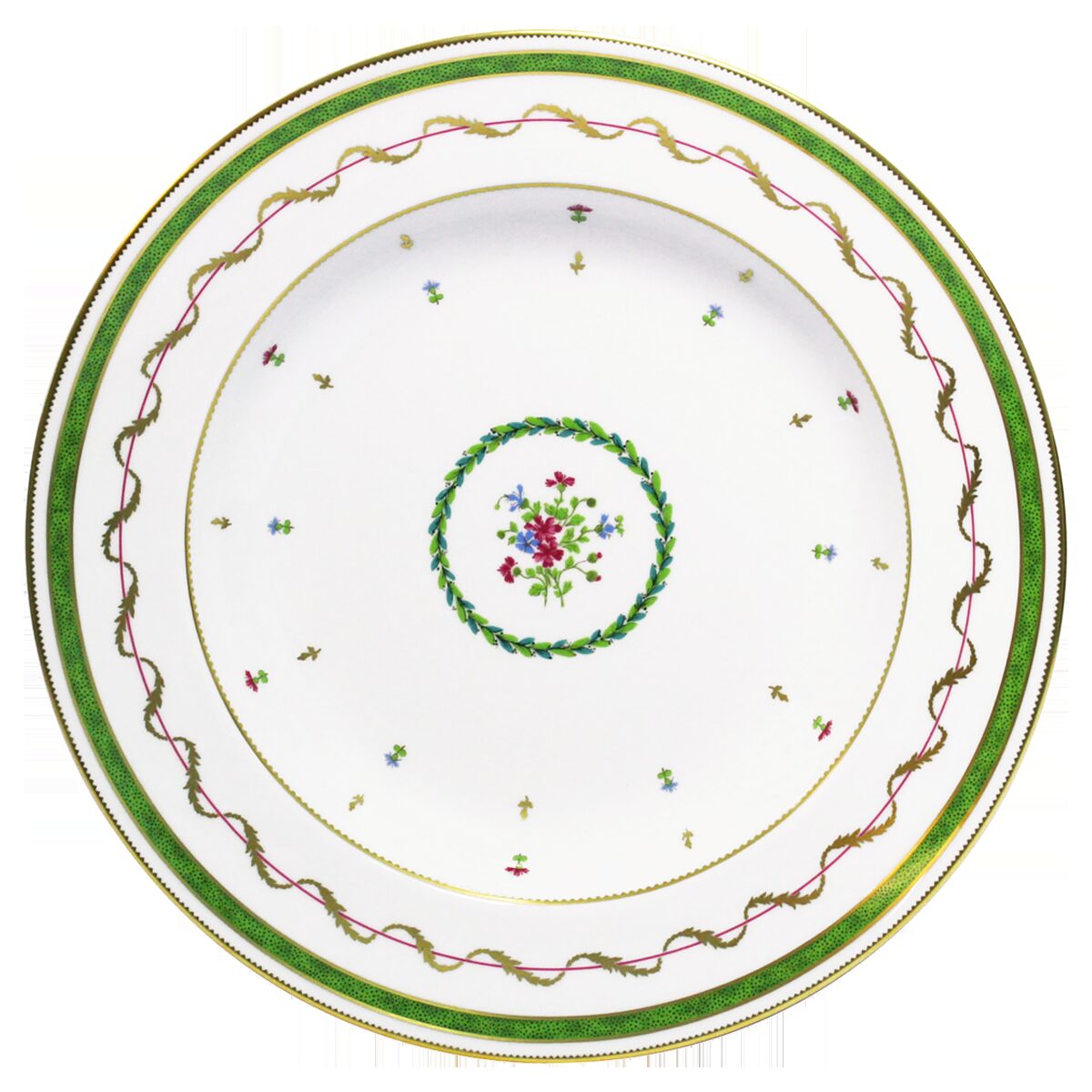 Haviland Vieux Paris Vert Deep Round Dish Serving Bowl