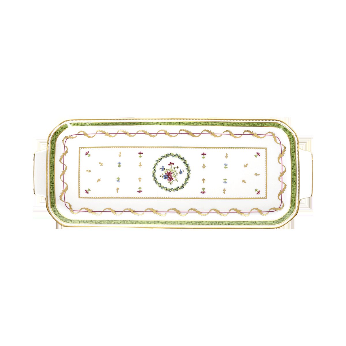 Haviland Vieux Paris Vert Rectangular Cake Platter