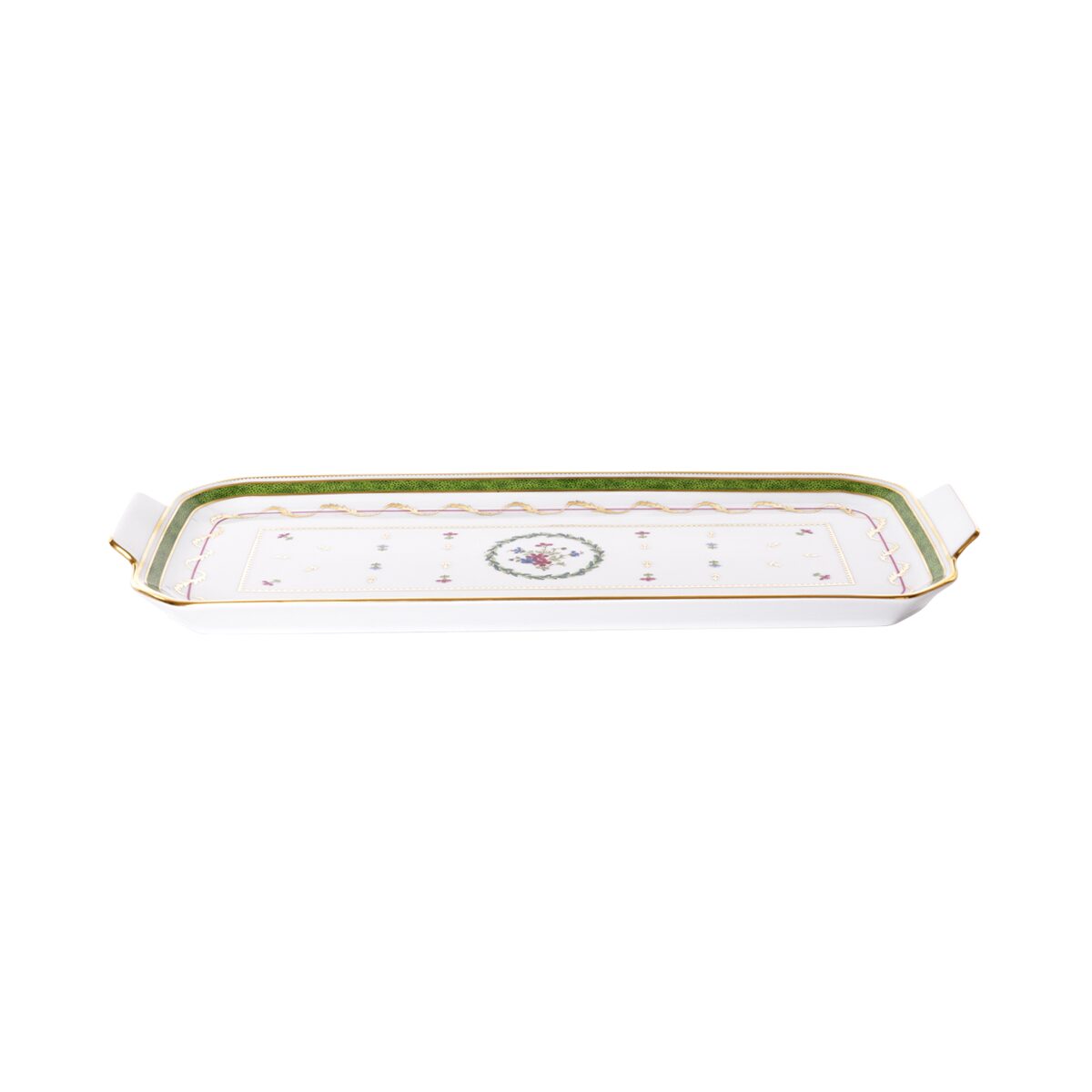 Haviland Vieux Paris Vert Rectangular Cake Platter, alternate view