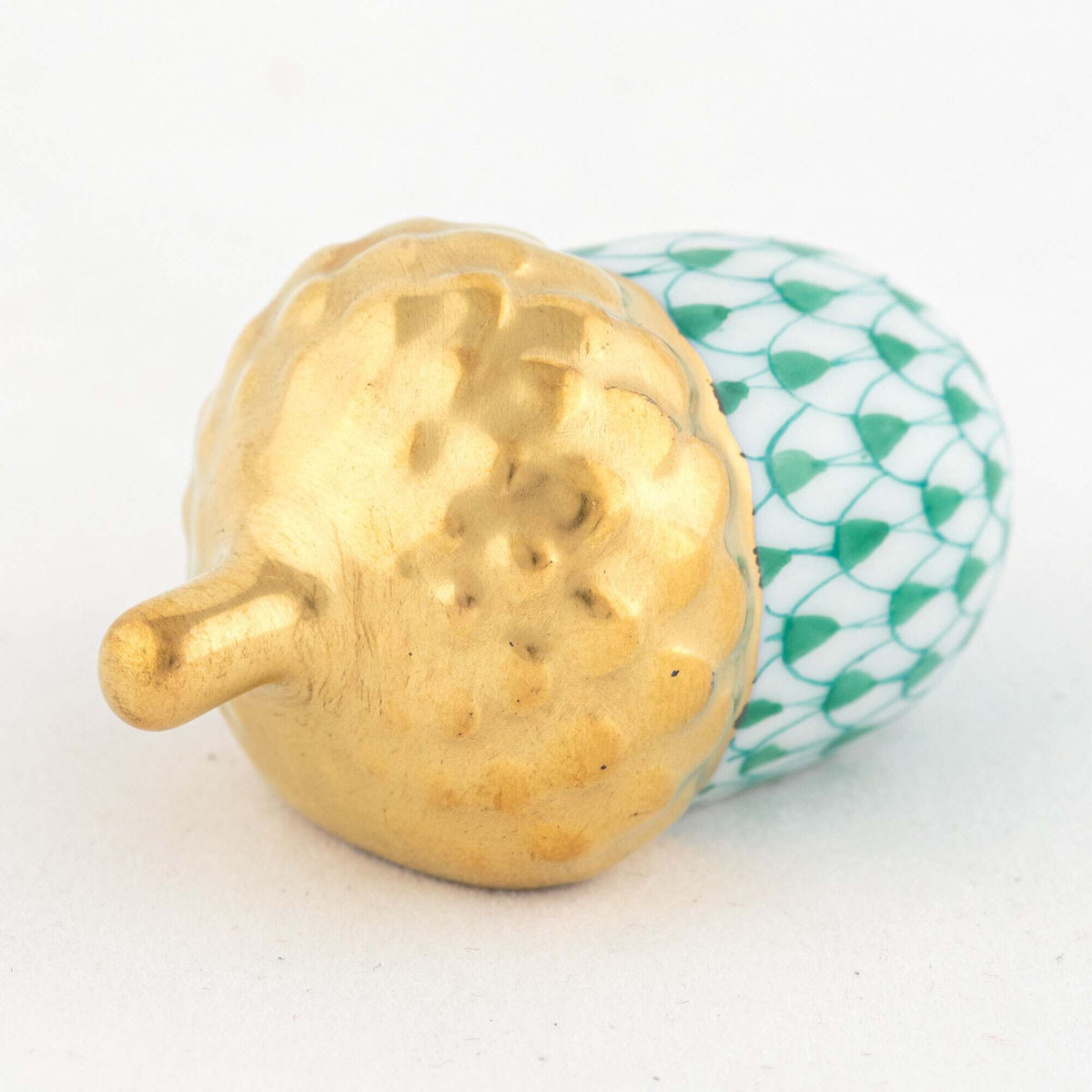 Herend Acorn Figurine – Green, alternate view