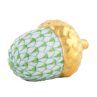Herend Acorn Figurine porcelain figurine painted in the Key Lime fishnet pattern