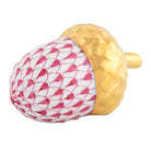 Herend Acorn Figurine porcelain figurine painted in the Raspberry fishnet pattern