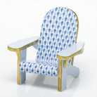 Adirondack Chair Figurine in hand-painted Blue porcelain by Herend of Hungary