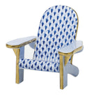 Sapphire fishnet Adirondack Chair Figurine figurine, hand-painted Herend porcelain with 24k gold accents