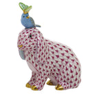 Raspberry-Blue-Key Lime fishnet Animal Trio Figurine figurine, hand-painted Herend porcelain with 24k gold accents