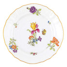 Hand-painted Herend Antique Iris Bread and Butter Plate in fine porcelain, 6in D,, Motif 2, on a white background