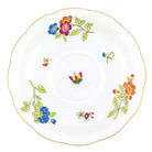 Hand-painted Herend Antique Iris Tea Saucer Cup & Saucer Set in fine porcelain, 6in D,, Motif 1, on a white background