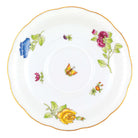 Hand-painted Herend Antique Iris Tea Saucer Cup & Saucer Set in fine porcelain, 6in D,, Motif 4, on a white background