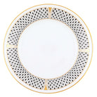 Hand-painted Herend Art Deco Black Salad Plate in fine porcelain, 7.25in D, on a white background