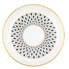 Hand-painted Herend Art Deco Black Tea Saucer in fine porcelain, 5.5in D, on a white background