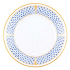 Hand-painted Herend Art Deco Blue Bread and Butter Plate in fine porcelain, 6in D, on a white background