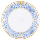 Hand-painted Herend Art Deco Blue Dessert Plate in fine porcelain, 8in D, on a white background