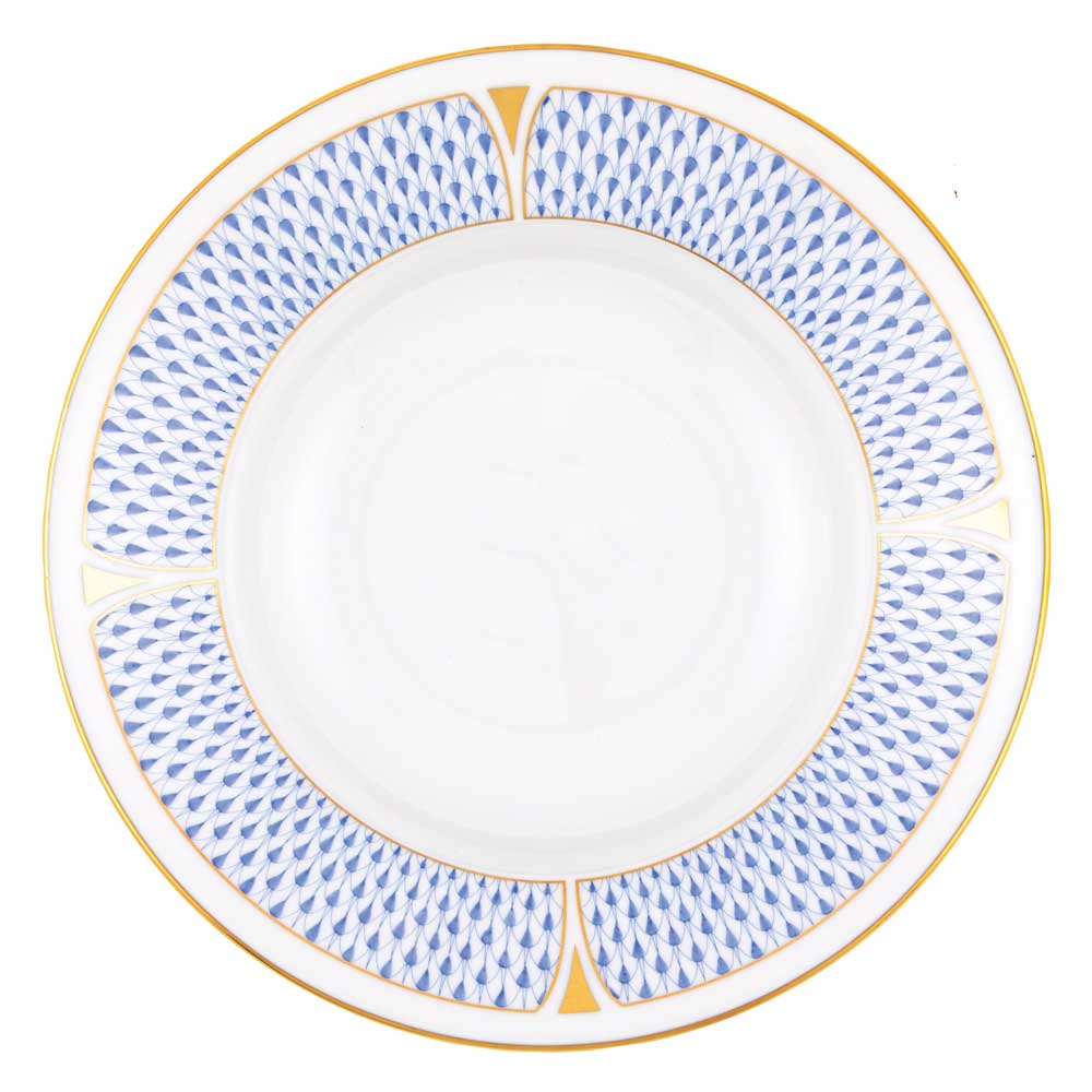 Herend Art Deco Blue Rim Soup Plate