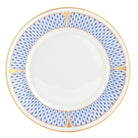 Hand-painted Herend Art Deco Blue Salad Plate in fine porcelain, 7.25in D, on a white background