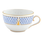 Hand-painted Herend Art Deco Blue Tea Cup Cup & Saucer Set in fine porcelain, on a white background