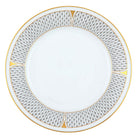 Hand-painted Herend Art Deco Gray Dinner Plate in fine porcelain, 10.25in D, on a white background