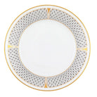 Hand-painted Herend Art Deco Gray Salad Plate in fine porcelain, 7.25in D, on a white background