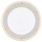 Hand-painted Herend Art Deco Gray Service Plate in fine porcelain, 11in D, on a white background