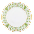 Hand-painted Herend Art Deco Green Salad Plate in fine porcelain, 7.25in D, on a white background