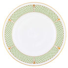 Hand-painted Herend Art Deco Green Service Plate in fine porcelain, 11in D, on a white background