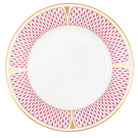 Hand-painted Herend Art Deco Raspberry Dessert Plate in fine porcelain, 8in D, on a white background