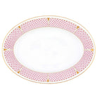 Hand-painted Herend Art Deco Raspberry Oval Platter in fine porcelain, 15in L X 11in W, on a white background