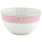 Hand-painted Herend Art Deco Raspberry Round Bowl in fine porcelain, 4in H X 7.5in D, on a white background