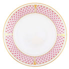 Hand-painted Herend Art Deco Raspberry Salad Plate in fine porcelain, 7.25in D, on a white background
