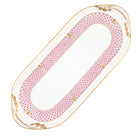 Hand-painted Herend Art Deco Raspberry Sandwich Tray in fine porcelain, 14.25in L X 6in W, on a white background