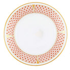 Hand-painted Herend Art Deco Rust Bread and Butter Plate in fine porcelain, 6in D, on a white background