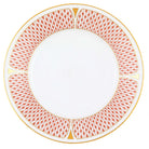 Hand-painted Herend Art Deco Rust Dessert Plate in fine porcelain, 8in D, on a white background