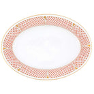 Hand-painted Herend Art Deco Rust Oval Platter in fine porcelain, 15in L X 11in W, on a white background