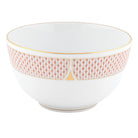 Hand-painted Herend Art Deco Rust Round Bowl in fine porcelain, 4in H X 7.5in D, on a white background