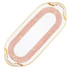 Hand-painted Herend Art Deco Rust Sandwich Tray in fine porcelain, 14.25in L X 6in W, on a white background