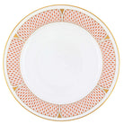 Hand-painted Herend Art Deco Rust Service Plate in fine porcelain, 11in D, on a white background