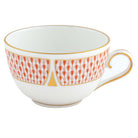 Hand-painted Herend Art Deco Rust Tea Cup Teacup in fine porcelain, on a white background